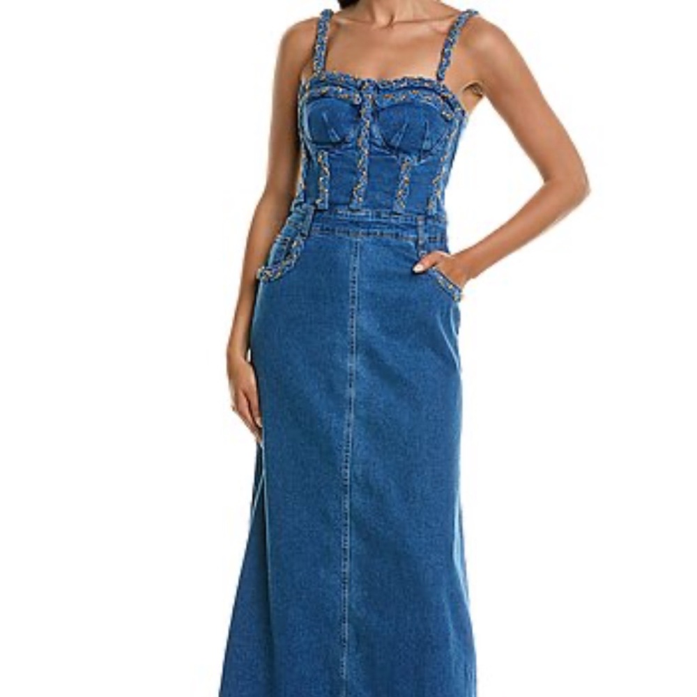 PatBO Blue Denim Maxi Dress